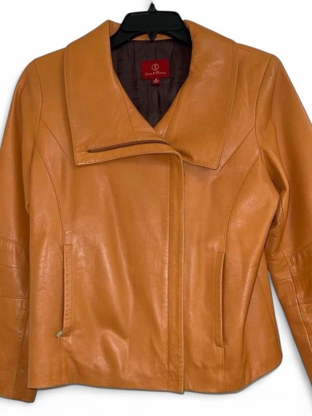 NWOT Cole Haan Asymmetrical Leather Jacket